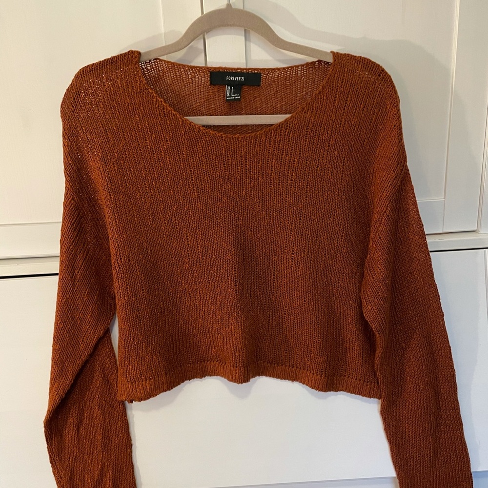 Rust colored thin / sheer loose fitting sweater